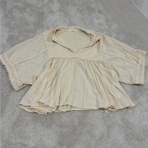 Carly Jean Los Angeles Beige Rocco Blouse
